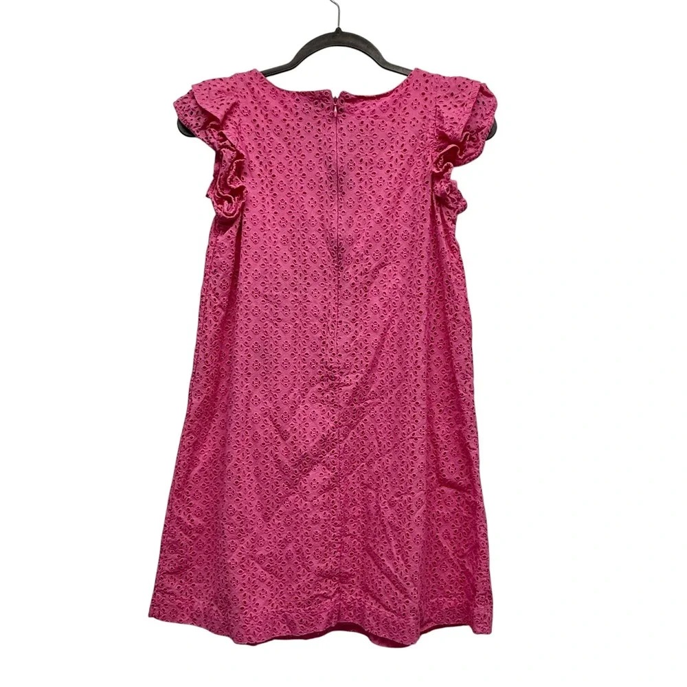 Polo Ralph Lauren Girls Pink Eyelet Lace Flutter Sleeve Dress Size 14 Cotton